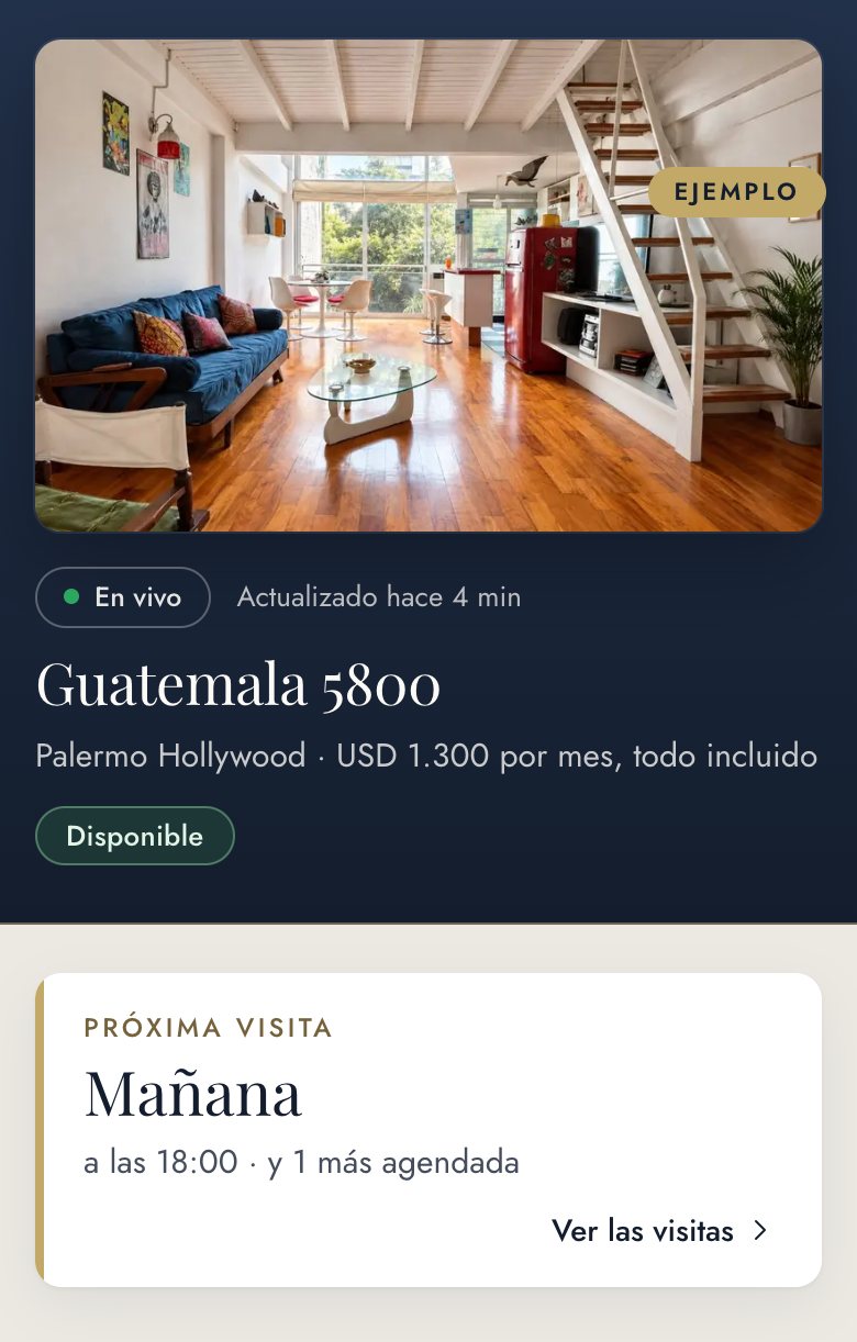 El portal del dueño con el departamento publicado: la próxima visita